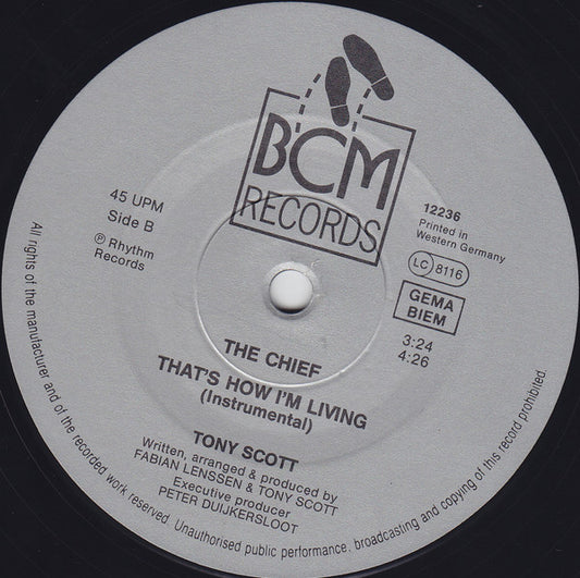 Tony Scott That's How I'm Living BCM Records sleeve