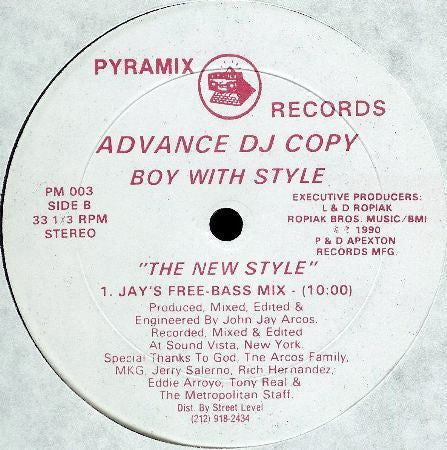 Boy With Style Just Feel The Bass 12-inch vinyl record A-side