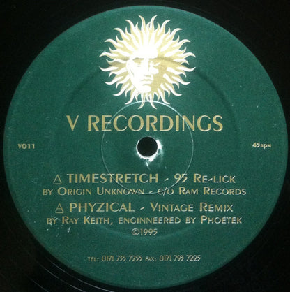 Roni Size – Timestretch / Phyzical, Side A label, V Recordings V011