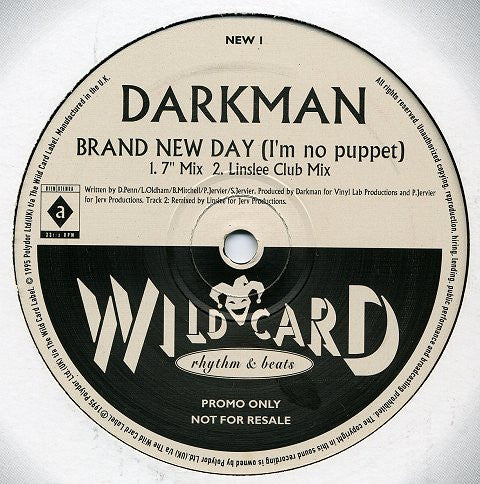 Darkman – Brand New Day, Side A label, Wildcard NEW 1 Promo