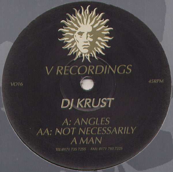 DJ Krust Angles Not Necessarily A Man V016 sleeve