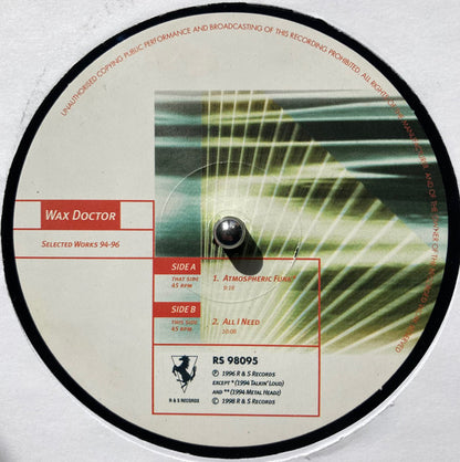 Wax Doctor - Selected Works 94-96, contraportada con lista de temas