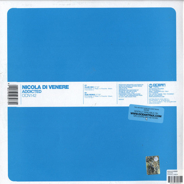 Back sleeve for Nicola Di Venere – Addicted with release details