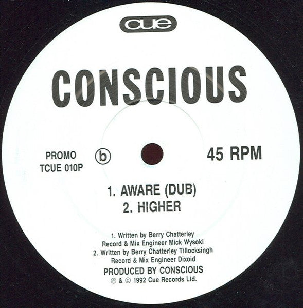 Conscious – Unconscious, Side B label, Cue TCUE 010P