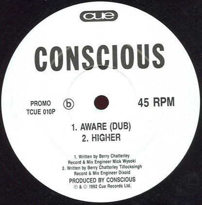 Conscious – Unconscious, Side B label, Cue TCUE 010P