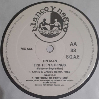 Tinman – Eighteen Strings, Side AA label, Blanco y Negro MX-544