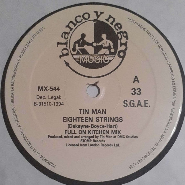 Tinman – Eighteen Strings, Side A label, Blanco y Negro MX-544