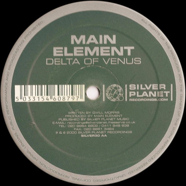 Main Element Delta Of Venus, Silver Planet Recordings SILVER30, side AA label