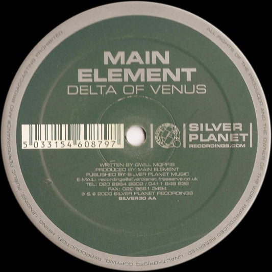 Main Element Delta Of Venus, Silver Planet Recordings SILVER30, side AA label