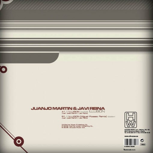 Juanjo Martin & Javi Reina – Illusion, back sleeve with tracklist, House Works HW 76-228