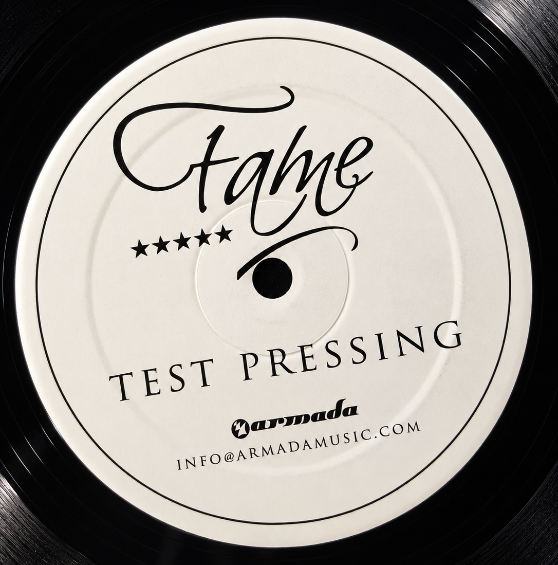Fame FAME015 Test Pressing label close-up