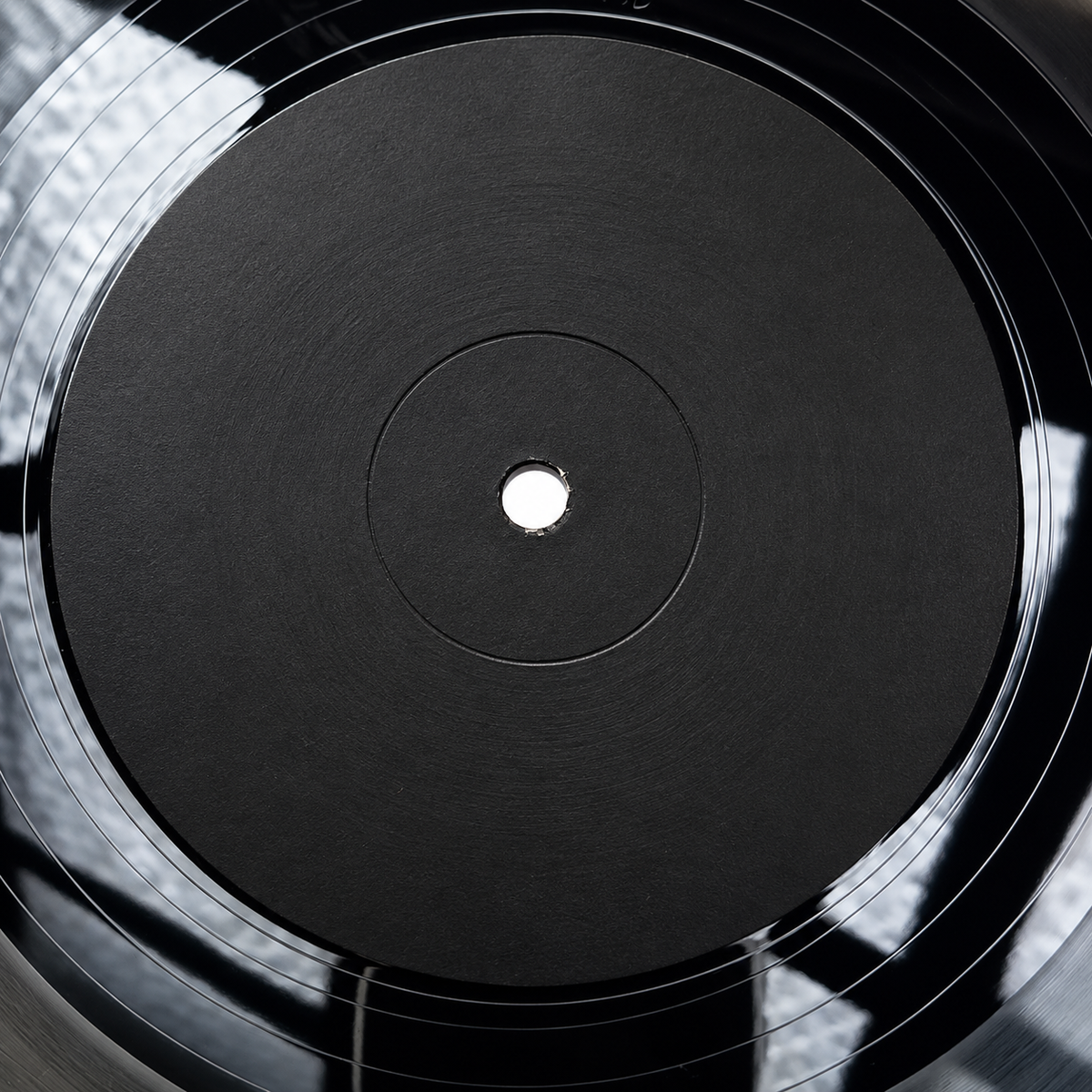 Black unlabelled vinyl record for Various – Untitled (NAB 1991)