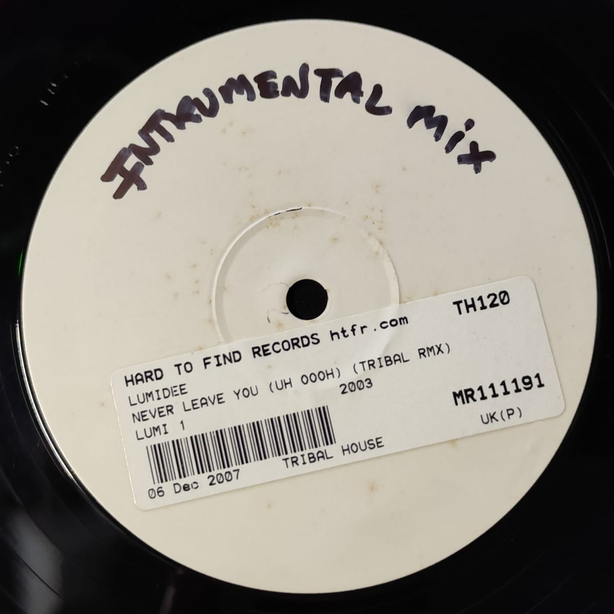 Side B label painted black