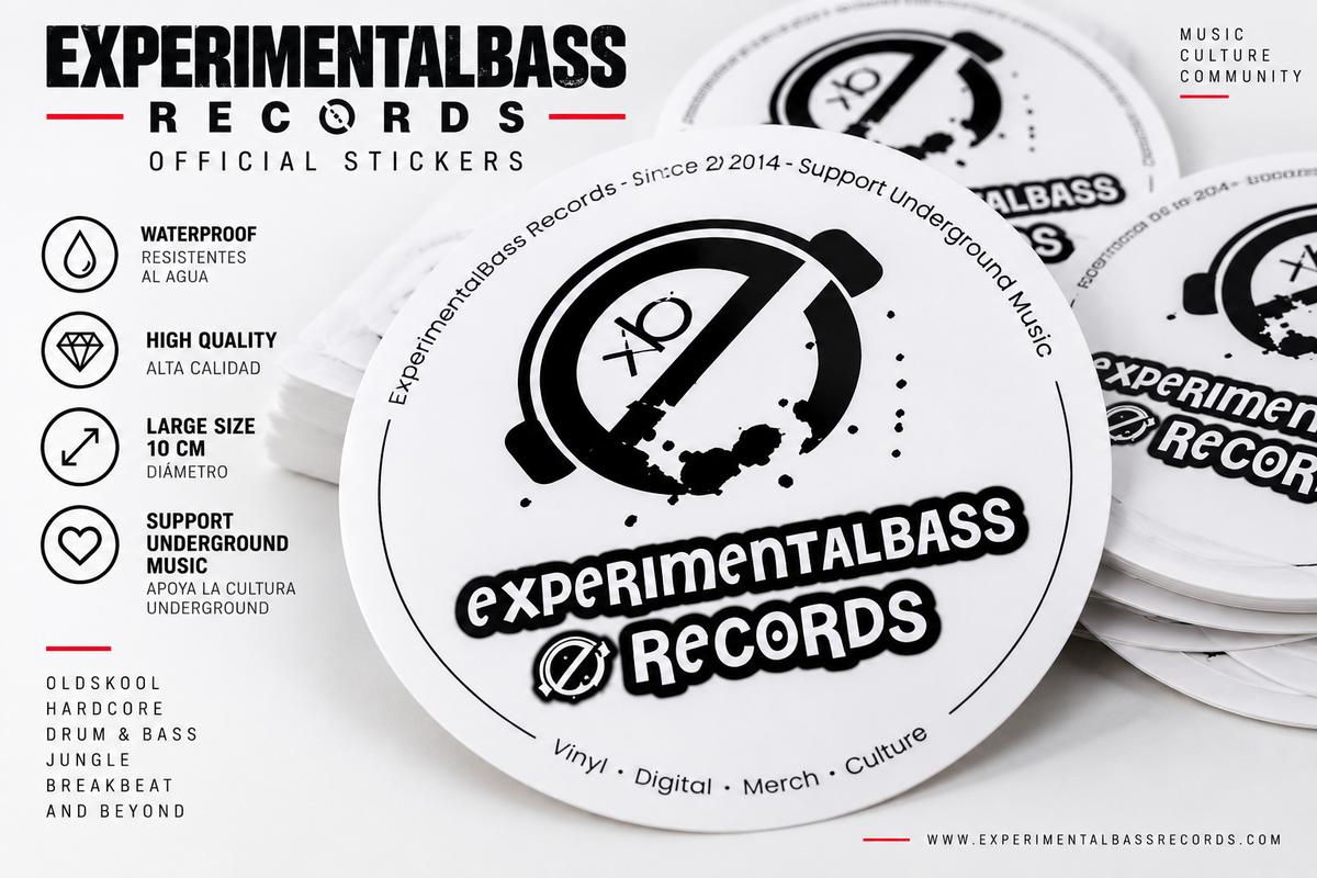 Pegatina grande oficial de ExperimentalBass Records de 10 cm