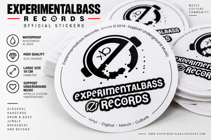 Pegatina grande oficial de ExperimentalBass Records de 10 cm